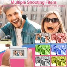 Kamera Digital Mini, Kamera Digital Definisi Tinggi, Kamera Digital Portabel, Kamera Digital HD 1080P, Mendukung Kartu Memori 32GB, Kamera Digital SLR Portabel, Multi-Fungsi Multi-Filter, Cocok untuk Vlogging dan Fotografi Perjalanan, Mainan Kamera Digital (Baterai Isi Ulang 200mA) - X5 (dengan kartu) - View 8