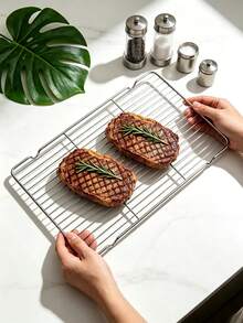 1/3件組 烹飪架 烘焙冷卻架 烤箱烹飪蒸架 BBQ烤架 適用於麵包、蛋糕、餅乾、燒烤 多功能烘焙工具 耐用廚房必需品 適用於烘焙、烹飪、燒烤、晾乾、烘烤 - 加厚線條 - 查看 9