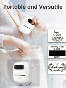 Marklife P50 White Inkless Label Maker, Mini Thermal Label Printer, Compatible With Home And Commercial Use, Suitable For Home Organization, Business, Barcode, QR Code, With 1 Roll 40x30mm (1.57x1.18in) Labels - P50 Milk Candy White + 1 Roll 40*30mm (1.57*1.18in) - View 11