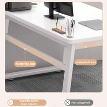 Modern Gaming Computer Desk, Simple Style Home Office Writing Table, Study Corner PC Work Desk For Bedroom - Maple - View 6