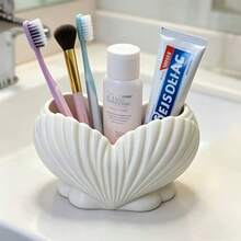 Heart-Shaped Shell Design Bathroom Storage Rack, Art Studio Pen Holder, Bathroom Storage Accessories, Makeup Brush Holder - A - View 5