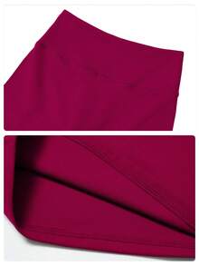 MFVIM Casual Leggings High Waist Shaping Yoga Running Training Flare Pants Long Pants - Red Violet - View 10
