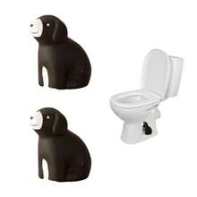2 Pcs Ceramic Toilet Floor Bolt Caps, Animal Toilet Bolt Covers Decorative, Decorative Bathroom Toilet Bolt, Toilet Bolt Cover For Bottom Easy Installation - Dog - View 3