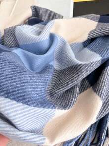 2/1pc New Winter Faux Cashmere Plaid Scarf, Unisex, Warm, Suitable For Daily Wear And Casual Outfits - Multicolor - View 4