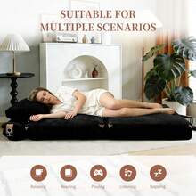 Modern Single-Seater Sofa With Integrated Storage And Elegant Tassel Details For A Cozy Home Space - 黑色 + 法蘭絨 - 查看 5