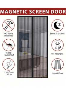 Magnetic Screen Door, Magnetic Closing - Blocks Insects And Lets Cool Air In, Durable Mesh - Suitable For Pets And Children, Fits Front Door And Sliding Door - Multicolor - View 8
