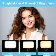AXNEN Mobile Phone LED Selfie Light, Rechargeable Phone Selfie Lamp, Computer Video Conference Lighting, Portable Mini Clip Fill Light - Black and White - View 4