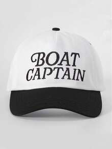 1件男士刺繡 BOAT CAPTAIN 配色棒球帽，個性化字母與鹿刺繡街頭時尚五片帽，戶外防曬休閒帽，適合春秋旅行、海灘度假 - 彩色 - 查看 6