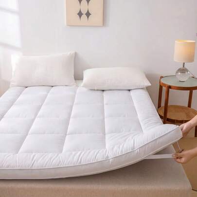 Ultra Soft Mattress Topper Mattress Pad Quilted Cooling Pillow Top For Bedrooms, Dorms, &Heavy-Sleepin Mattress Cover, Pillow Top, With Elastic Band Design For A Snug Fit And Is Machine Protector Washable Cooling