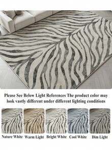 1pc Modern Minimalist Gray Striped Pattern Living Room Rug, Suitable For Bedroom, Dining Room, Office, Home Decor And Doormat, Applicable For Multiple Scenes Such As Music Festivals, Wedding Venues And Daily Home Use - Grey - View 8