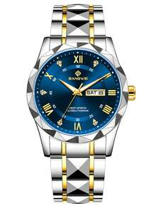 LIGE Fashion Casual Luxury Men's Watch, Waterproof Luminous Quartz Watch With Calendar Dial Wristwatch - Silver - View 15