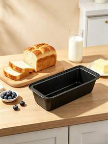 Carbon Steel Non-Stick Loaf Bread Pan Rectangular Cake Mold Bakeware For Toast Meatloaf Brownie - Black - View 4