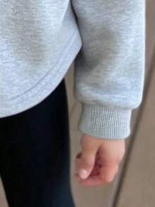 Baby Girl Bow Print Half-Chest Stand Collar Long Sleeve Top And Fitted Long Pants - Grey - View 3