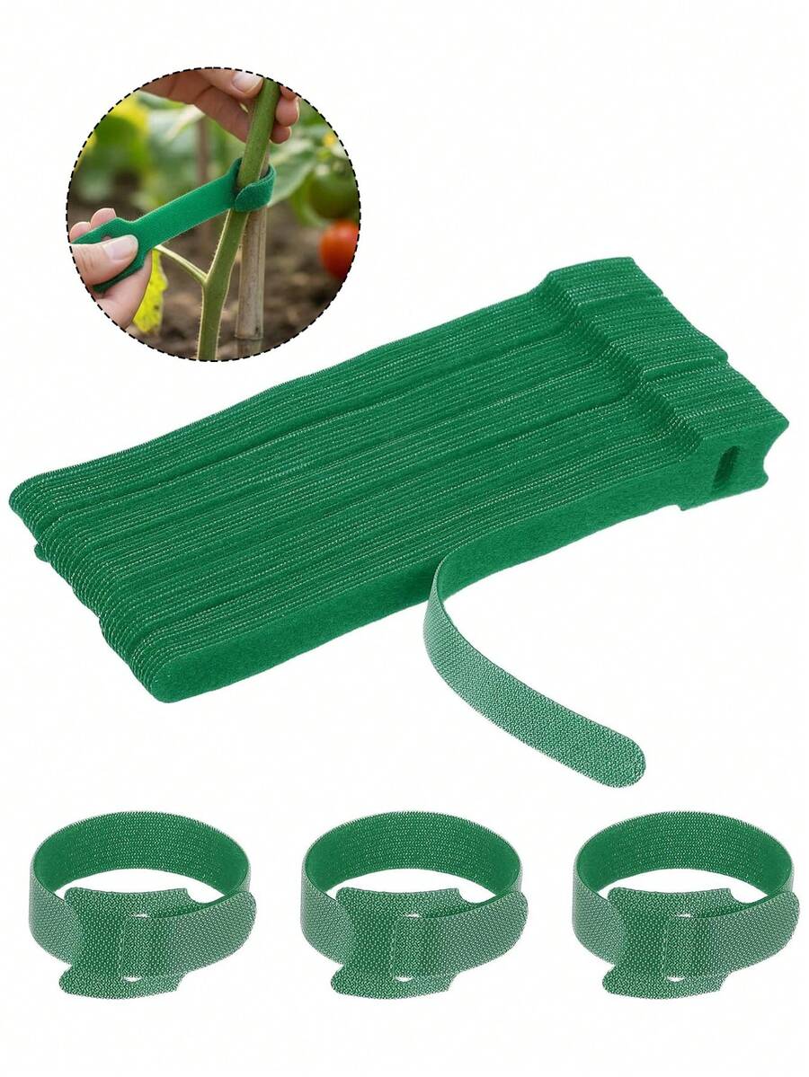 40/80pcs Reusable Adjustable Non-Slip Nylon Plant Ties, Green - Ideal For Climbing Plants, Support And Gardening Maintenance | Easy-To-Use Gardening Tool - Multicolor - View 1