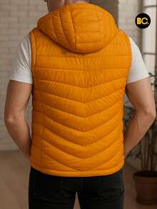 Big City Light Padded Men's Vest - Mustard Yellow - View 3
