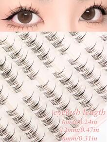 132 Clusters Glue-Free Sunflower False Eyelashes, Korean Style, C Curl, 6-12mm Mixed Length, Cluster Design, Glue-Free, No Skill Required, DIY Customizable, Save Makeup Time, Soft Lightweight Comfortable, Suitable For Beginners, Reusable, Ideal For Daily Wear, Dates, Travel, Parties And Holiday Looks, Perfect Gift For Best Friend Or Girlfriend - C - View 5