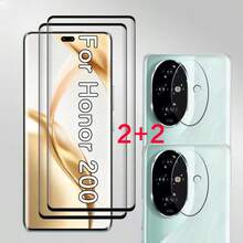 Compatible With Honor Magic 7 Lite /Magic 7 Pro/Magic 7 /Magic 8 Lite /Magic 8/Magic 8pro /Magic V5/Magic Compatible With Honor 400 PRO Honor 200 /200 Pro Curved Tempered Glass Screen Protector Silk Print High Definition Camera Lens Protector Anti-Scratch Tempered Glass Film Anti-Fingerprint Camera Protector Tempered Glass Screen Film 3D High Definition Camera Lens Protector Pad Rear Camera Protector - Clear - View 5