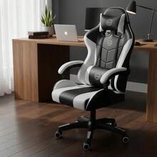 Silla Ergonómica Gamer Reclinable Ajustable Oficina Giratori - Negro - Ver 4