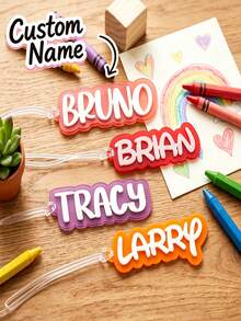 Personalized Acrylic Keychain, Personalized Backpack Name Tag, Back To School Acrylic Hanging Tag, Customized Backpack Hanging Tag, Back To School Gift, Bag Luggage Hanging Tag - Multicolor - View 4
