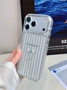1 buah Casing Ponsel Logam Transparan dengan Motif Pita Bergaris, Dipersonalisasi untuk iPhone 16 Pro Max, 17/16/15/14/13/12/11, Pelindung, Tahan Udara - MultiWarna - View 4