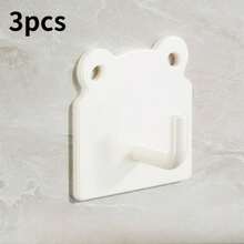 3pcs No-Drill Stainless Steel Adhesive Hooks, Strong Sticky Wall Mount Single Hooks For Bathroom, Kitchen, Multi-Functional Decor Hanging Rack - Multicolor - View 6