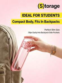 Kor Dual Use Water Bottle With Straw Portable Square Clear Water Cup Dual Drinking Modes Leakproof Travel Sports Drinking Bottle For Girls - 薄荷藍 - 查看 9