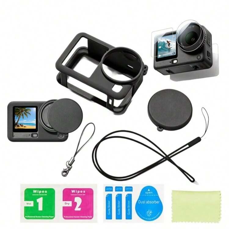 Funda Silicona Cámara Acción + Protector Lente Compatible O** A6 - D - Añade 10
