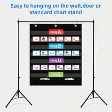1pc Hanging Pocket For Storing Letters, Cards, Words And Sentence Strips, Durable Nylon Material Word Pockets With Extra Storage Pockets, With 3 Metal Holes, Suitable For School Home Office - A - View 9