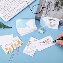 50/100 Blank White Cardstock Small Cards - Word Cards/Bookmarks/Message Cards/Flashcards/Postcards - DIY Minimalist Cards - View 6