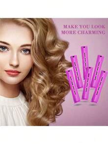10 Sets Permanent Hair Roller Set - Create Natural Waves And Curls With 8 Different Sizes - Perfect For DIY Hairstyles And Styling, Suitable For Long, Medium And Short Hair. Hair Salon Cold Perm Hair Rollers, Salon Perming Rollers With Caps, Plastic Rubber Perming Rods - Multicolor - View 7
