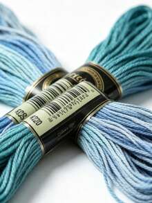 12 Skeins Embroidery Cross Stitch Thread 8 Meters 6-Ply Floss Home Sewing Craft Thread DMC Colors DIY Bracelet Making - Multicolor - View 8