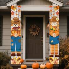 1 Pair/2pcs Autumn Porch Hanging Decor - Rustic Harvest Decoration, "Welcome Autumn" Banner, Suitable For Indoor And Outdoor Use, Thanksgiving - A - View 22