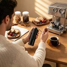 Shoze Portable Manual Coffee Grinder Adjustable Hand Grinder For Home & Camping, Black - Black - View 6