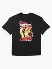 L-amine Y-amal Oversized T-Shirt für Männer, romwe,  triko, -Weltmeisterschafts-T-Shirt - Schwarz - Übersicht 1