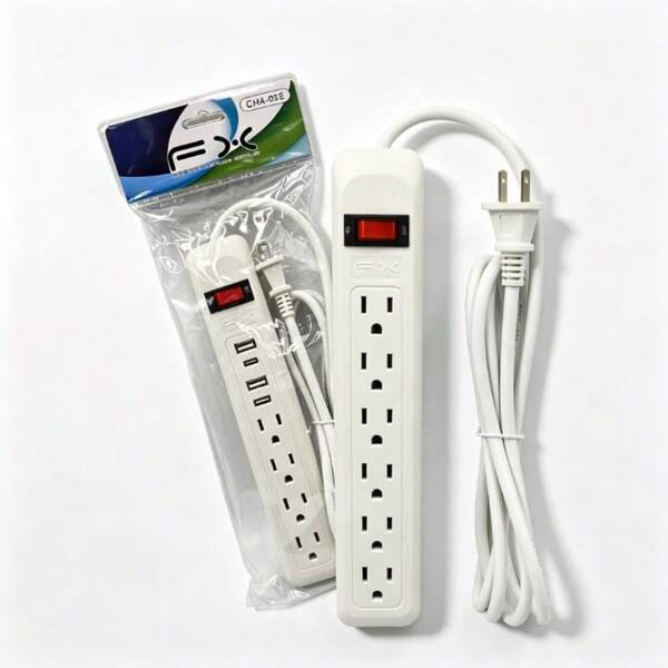Multicontacto americano de alta resistencia, cable flexible resistente a roturas, voltaje 110V ideal para países latinoamericanos, la solución perfecta si tienes pocos enchufes en casa