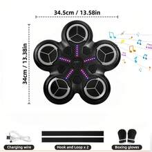 2026 Hot Wall-Mounted Boxing Game Machine, Voice Music & LED Screen With Gloves, Daily Fitness Entertainment Toy - Multicolor - View 6