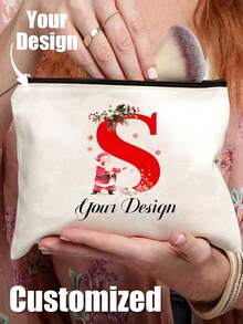 Custom Pink Butterfly & Floral Breast Cancer Awareness Makeup Bag, Lightweight Polyester Cosmetic Storage Pouch, Personalized Name Travel Toiletry Organizer - Multicolor - View 3