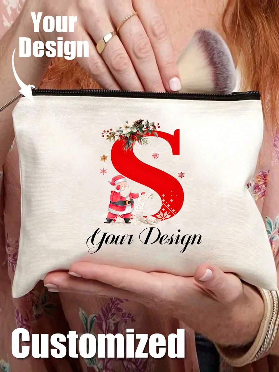 Custom Pink Butterfly & Floral Breast Cancer Awareness Makeup Bag, Lightweight Polyester Cosmetic Storage Pouch, Personalized Name Travel Toiletry Organizer - Multicolor - View 1