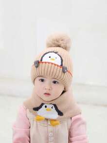 Infant & Toddler Knitted Hat And Scarf Set, Warm And Comfortable, Suitable For Boys And Girls Aged 1-5, For Autumn And Winter - Multicolor - View 10