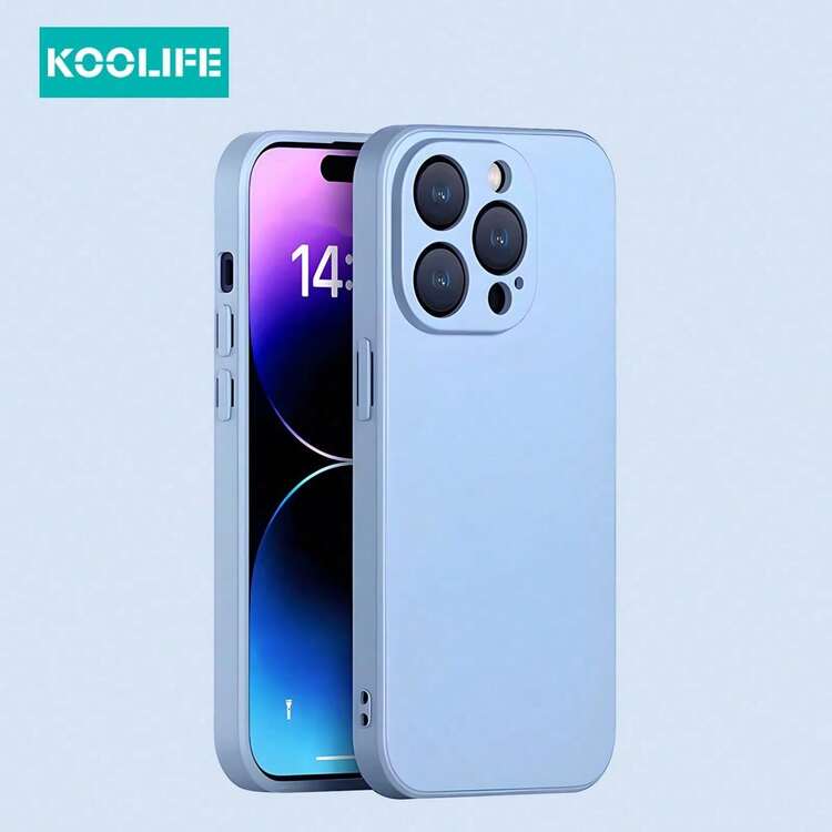 KOOLIFE 1pc Liquid Silicone Phone Case Compatible With Apple 18pro/18pro Max/17ProMax/Apple 17/Apple 17Pro/Apple 17Air/16/16pro/16plus/16promax/ 13/13pro/13promax/14/14plus/14pro/14promax/15/15pro/15plus/15pro/15promax Shockproof Protection Multi-Color Options - grey blue - View 3