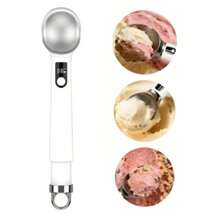 Electric Heated Ice Cream Scoop With LED Display - White - View 1