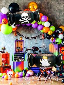 2/3pcs Halloween Candy Shaped Aluminum Foil Balloons, Black Purple Orange Candy Balloons, Suitable For Halloween Theme Party, Birthday Party Decoration, Trick Or Treat, Halloween Home Decor Supplies - Multicolor - View 7