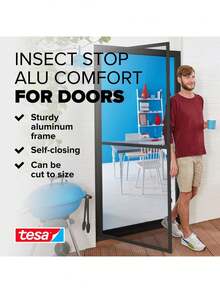 Insect Stop Aluminium For Doors Frame Fly Screen - Insect Screen With Aluminium Frame Clear View - Door Insect Screen - 100 Cmx 220 Cm, Anthracite Father's Favorite Gift - Anthracite + Door - 1,0 M : 2,2 M - View 3