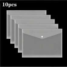 1/10/20pcs A5 Transparent Folders With Snap Closure - Waterproof Document Bags, Travel Storage, School Subject Organization, Homework & Meeting Folders, Secure Storage For Important Documents, Multi-Purpose - Multiple Styles - View 10