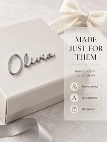 Personalized Gift Box With Lid, Custom Name Gift Box, Personalized Custom Text Wedding Gift Box, Personalized Magnetic Folding Storage Box, Bridesmaid Gift Box, Groomsman/Bridesmaid Box/Bridesmaid Invitation Box/Bridesmaid Long Box/Wedding - Multicolor - View 2
