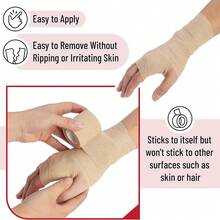 Cofoe Self-Adhesive Elastic Bandage Roll, Waterproof Breathable Self-Adhesive Bandage, 177 Inches/450cm Flexible Self-Adhesive Compression Bandage, Suitable For Home First Aid, Travel And Outdoor Sports, Wrist, Ankle, Knee, Finger Support Daily Protection - Apricot - View 4