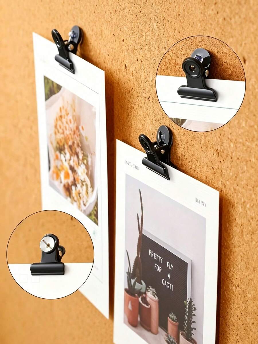 10/1pc Cork Board Clips With Push Pins, Designed To Securely Hold Photos, Crafts And Office Documents, Holiday Party Clips, Suitable For Bulletin Boards, Photo Display Clips, And Various Home And Office Supplies, Can Be Used As Photo Display And Bulletin Board Clips - Multicolor - View 1