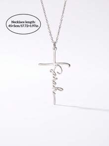 Personalized Cross Necklace, Customized Faith Jewelry, Engraved Gift For Women, Personalized Name Necklace, Simple Halloween Gift, Customized Religious Gift, Suitable For Daily Wear And Gatherings - Multicolor - View 8