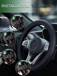 FCV 1PC Car Steering Wheel Cover, Non-Slip Silicone Material, Multiple Color Choices, Universal Auto Parts 13-15 Inches Steering Wheel Cover, Compatible With Most Cars Models Fit For Round D Shape - Multicolor - View 5