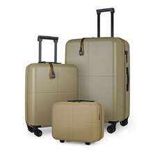 JLY Premium 3-Piece Luggage Set: Polycarbonate Hard Shell Suitcase Set With Cabin Case, Expandable Large Suitcase, Makeup Case, Wet & Dry Separation - Olive Green - View 14